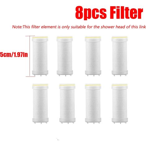 (8 filtres) Pommeau de douche massant haute pression 4 jets avec filtre et douchette, accessoires de salle de bain (1/5)