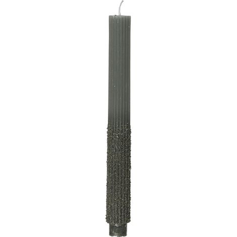 Kaemingk – Bougies bâton grises à paillettes – Cire, Ø 2,8 cm, H 26,5 cm, lot de 2 (1/2)