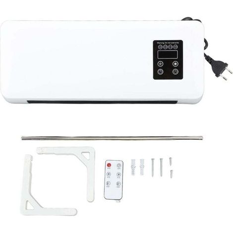Radiateur mural électrique 1500 W ABS – chauffage et rafraîchissement rapides, télécommande incluse + barre de séchage serviettes (1/4)