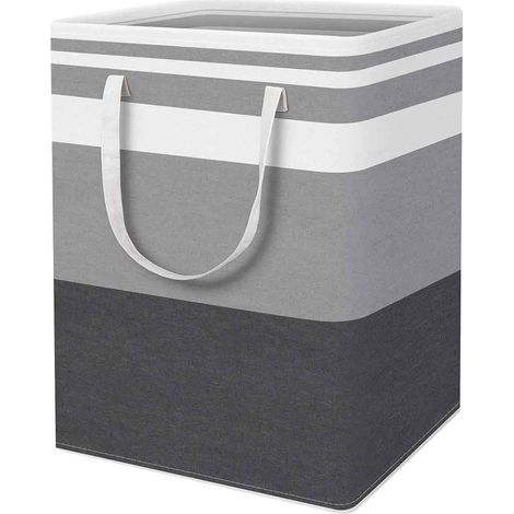 Panier À Linge Pliable - 75 L - Toile Polyester-Coton Imperméable - Pour Chambre Salle De Bain Appartement Étudiant - 1 Pièce (1/5)