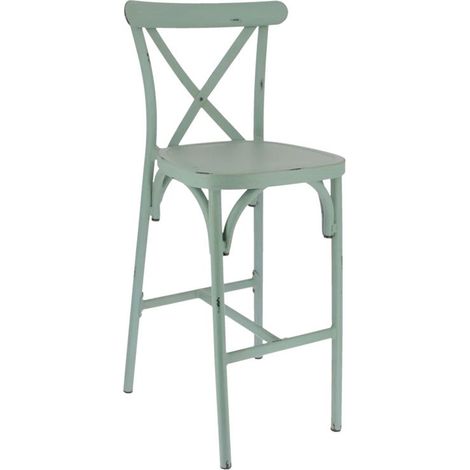 Tabouret CROSS ANTIQUE en aluminium style design pour intérieur et extérieur