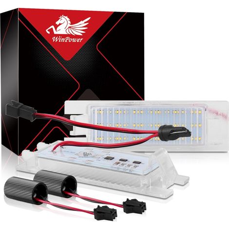Éclairage de plaque d'immatriculation LED Feu de Plaque Sans Erreur 6000K Blanc Ampoule Compatible avec Adam Astra Cascada Meriva Corsa Insignia Zafira Malibu etc., 2 Pièces (1/5)
