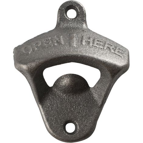 Ouvre-bouteilles Murale - En Fonte - Pour Bière et Vin - À Fixer au Mur - Usage Intérieur et Extérieur - 1 Pièce (1/5)