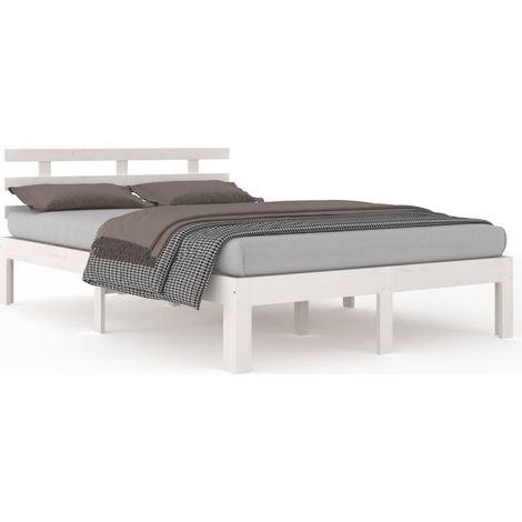 Maison Exclusive - Giroletto Bianco in Legno Massello 135x190 cm Double