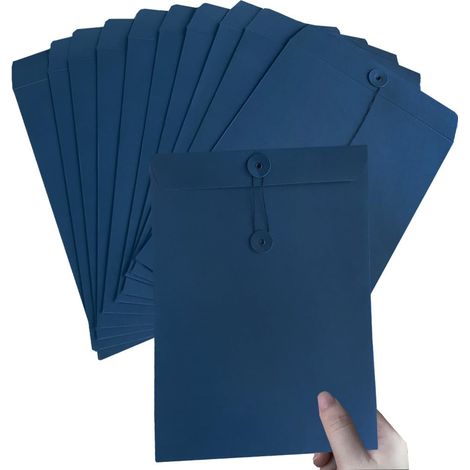 10Pcs Pochettes de Fichier A4 en Papier Kraft Chemise de Dossier Épais avec Boucle Pochette Document en Papier Sac - MMCD-ZGL-05121 (1/5)