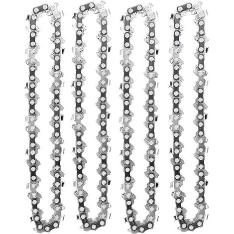 Online Store – Lot de 4 chaînes de tronçonneuse 4 pouces – 28 maillons d'entraînement – Compatible mini tronçonneuses électriques sans fil – Haute qualité (1/5)