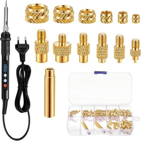 139 Pièces Kit de Fer à Souder, 90W Fer à Souder avec Contrôle de Température, Inserts Filetés M2 M3 M4 M5 M6 M8, Fusion à Chaud pour Impression 3D (1/4)