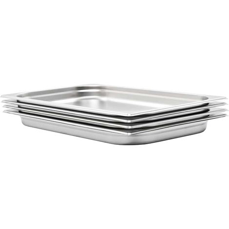 vidaXL Bandejas Gastronorm 4 unidades GN 1/1 40 mm acero inoxidable (1/5)