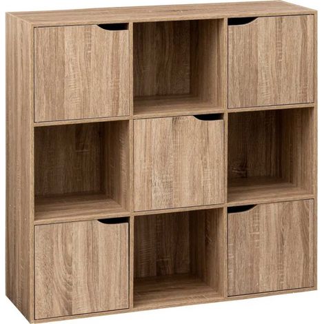 Five Simply Smart – Étagère 9 cases Mix Modul 100 cm – Panneaux de particules – Dimensions L. 100,5 x l. 32 x H. 100,5 cm – 5 portes pour rangement personnalisé (1/4)