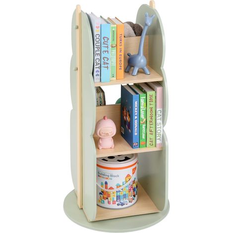 COSTWAY Scaffale Rotante per Bambini, Organizzatore per Giocattoli a 5 Ripiani, Mensola Girevole a 360° per Angolo, Scaffale da Terra per Camera dei Bambini Sala Giochi Asilo, 47,5x47,5x96 cm (1/5)