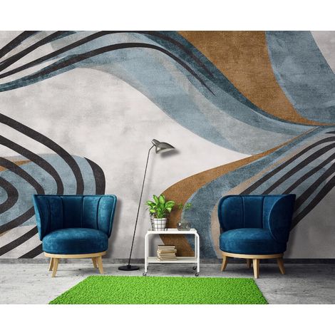 Fototapete Abstrakt Kunst Deco, für Wohnzimmer und Schlafzimmer, 300 x 210 cm – Komplettset inkl. Kleister & Anleitung (1/5)