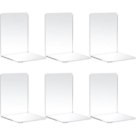 Lot de 6 serre-livres - Transparent - Support de livres - Porte-livres (1/5)