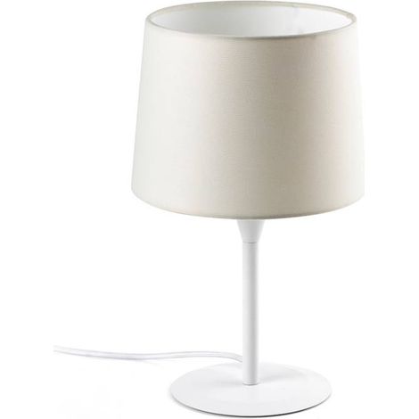 Faro CONGA - Lampada da Tavolo Rotonda Rastremata Bianca, E27 (1/4)