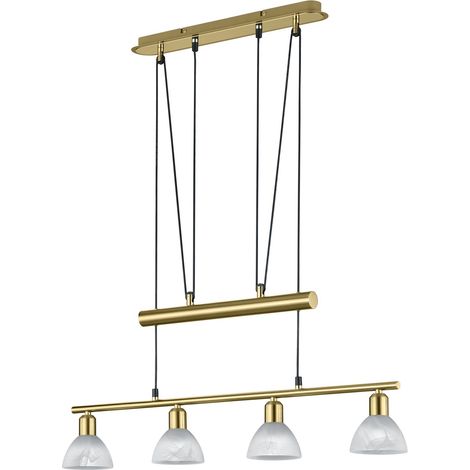 Lampada a Sospensione da Interno a LED in Metallo Ottone Satinato