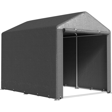 Casetta da giardino rimessa biciclette 160 x 218 x 172 cm porta con cerniera impermeabile contemporaneo essenziale in polietilene grigio scuro 210005475