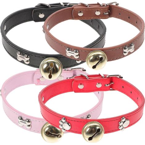 Lot de 4 colliers pour moutons, vaches et chevaux, réglables, anti-perte, avec clochettes (1/5)