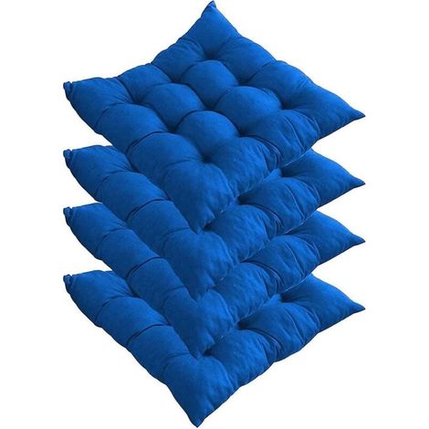 Un ensemble de 4 coussins de chaise rembourrés, 40 x 40 cm, coussins de chaise de salle à manger, coussins de chaise de jardin, adaptés à la maison, au bureau, à une utilisation intérieure et extérieu (1/4)