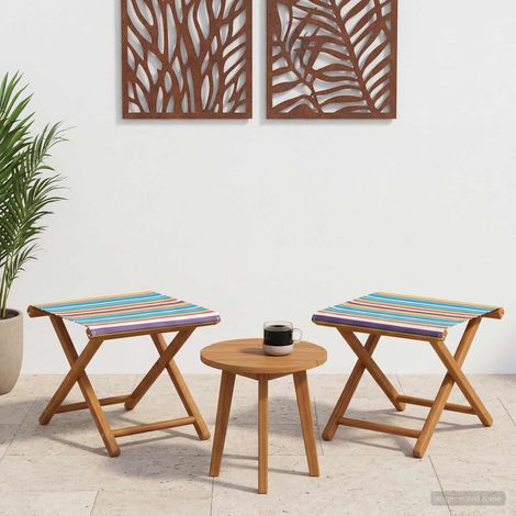 Lettino 2 pcs Legno di Eucalipto Massello Multicolore vidaXL