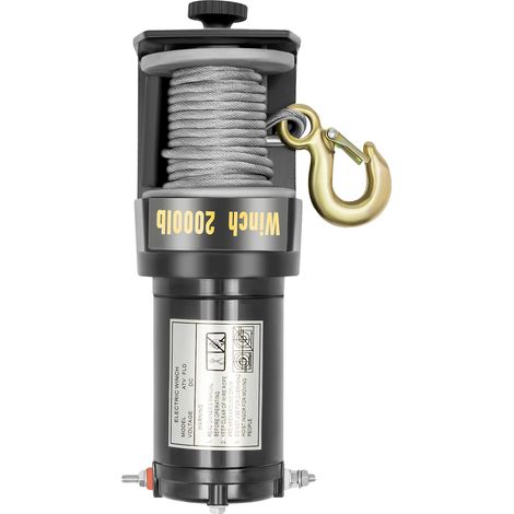 Cabrestante eléctrico, capacidad de carga de 900 kg, resistente al agua IP67, color negro. (1/2)