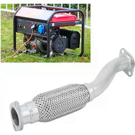 Tuyau d'échappement ondulé jusqu'à 6 kW, tuyau d'échappement silencieux résistant à l'usure pour 186F 188F (remplacement) (1/4)