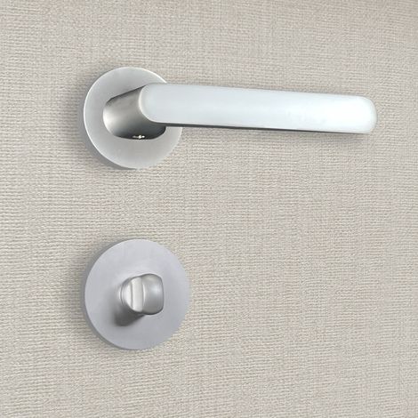 Poignée de porte design à condamnation finition aspect chrome mat Dalia - KATCHMEE - KatchMee (1/4)