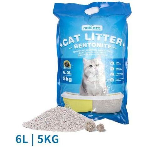 Litière pour chat à la bentonite 5kg Litière fine pour chats Litière pour chat (1/5)