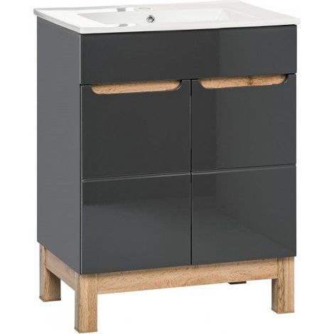 Ensemble sous-vasque + vasque - Gris - 60 cm - Cintra Graphit - Livraison gratuite