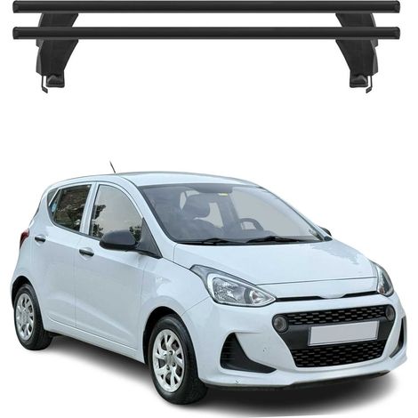 OMAC Dachträger Querträger Alu für Hyundai i10 II 2014-2019 – Abschließbar – T-Nut – City-Crash-getestet – Max. 50 kg Schwarz (1/5)