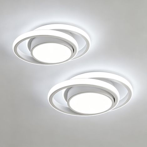 GOECO LED Ceiling Light,2PCS 36W Modern Light Round Small Ceiling Lamp Fixture,6500K White Aluminum Close to Ceiling Lights Fixture for Hallway,Bedroom (1/5)
