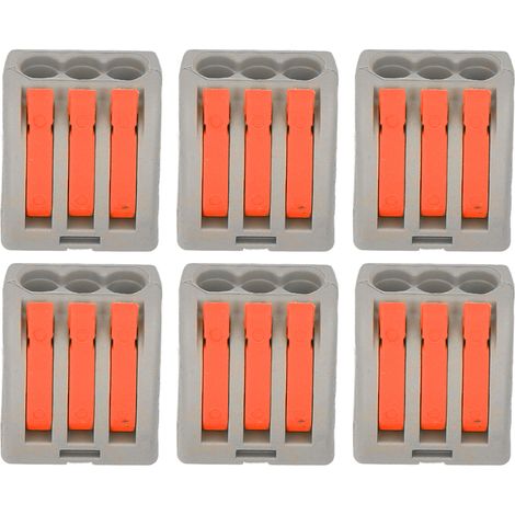 Connecteur Fil 3 Entrées 50 Pièces Bronze PC Rapide Bornier Compact Orange pour Câblage Bâtiment (1/5)