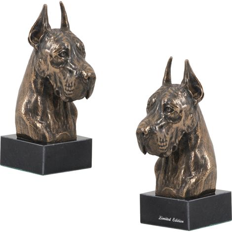 Gran Danés I - estatuilla de perro, busto sobre una base de piedra, escultura, trofeo para una exposición canina de Art-Dog (1/5)