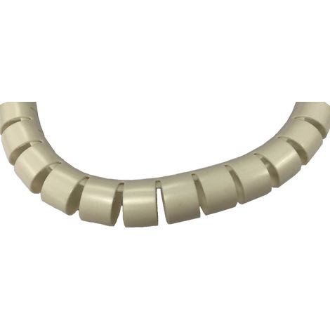 Gaine de câble spiralée RS PRO, Ø 32mm 35mm, en PP Blanc ( Prix pour sachet de 25 Mètres )