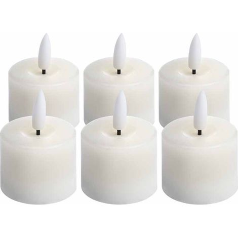 Luxe Collection Set Of 6 Natural Glow Led Tealight Candles - L4 x W4 x H3 cm