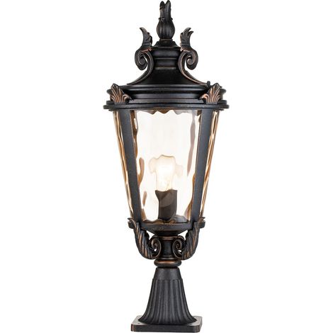 Luce di percorso luce da esterno piedistallo luce H 68 cm bronzo lampada da giardino in acciaio (1/5)