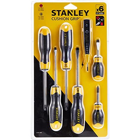 Stanley set da 6 giraviti grip con pratico tester 0-65-009