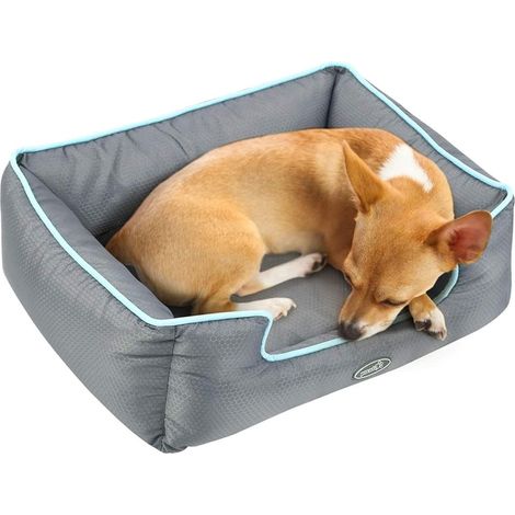 Panier pour Chien Lavable en Machine, Coussin Chien Dehoussable Imperméable Anti-Poils, Lit pour Chien Moyen Indestructible Respirant en Tissu Oxford Frais en été (M 63x53x20cm)