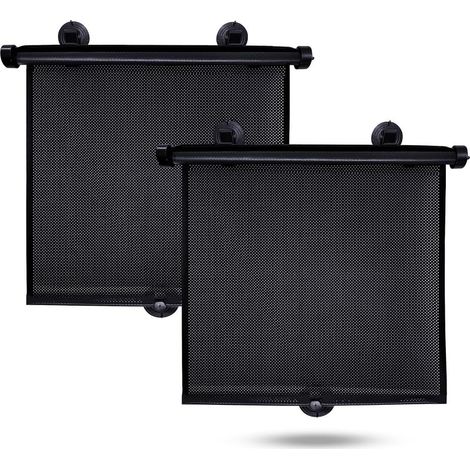 Sonnenschutzblenden für die Seitenscheiben im Auto (2er-Set) Ausziehbare Sonnenschutzblenden für Kinder UV- und Blendschutz Reiseaccessoires für Babys (40 x 45 cm)