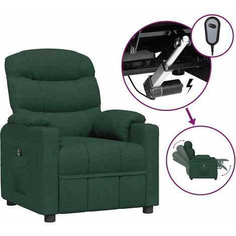 Maison Exclusive - Poltrona Elettrica Reclinabile Verde Scuro in Tessuto (1/5)