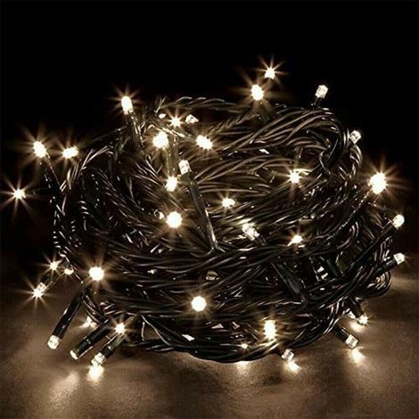 Luci natalizie a batteria Catena Luminosa 144 LED Bianco caldo lunga 14 metri con Timer Interno Esterno Luce di Natale colorate per alberi di Natale, balconi, finestre, terrazze (1/5)
