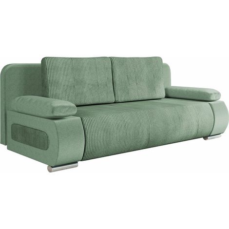 Mirjan24 – Canapé convertible 3 places Kronos 47 – Mécanisme Eurobook – Dimensions couchage 143x200cm – Tapisserie velours – Boîte de literie incluse (1/5)