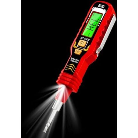 Stylo Testeur de Tension,Détecteur d'Électricité à Double Tête - Appareil de Mesure Autonome avec LED et Détecteur de Disjoncteur pour Vérification (1/5)
