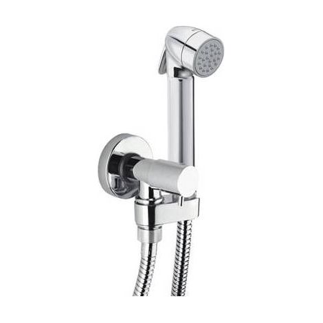 SET DOCCIA COMPLETO MOD. TALITA-GOM CON PULSANTE OTTONE Cromo