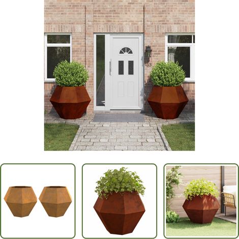 Jardinier en acier - Jardinière 2 pcs Rouillé 100 x 100 x 80 cm (1/5)