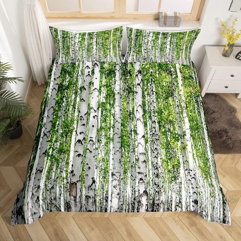 Arbre Imprimé Ensembles de Housse de Couette Feuille Branche Parure de Lit 200x200cm Paysage Naturel Housse de Couette pour Enfants Microfibre Scène Boisée Décor de Chambre - 200x200cm (1/5)