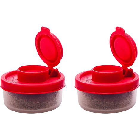 Salt Shaker - Pepper Shaker - Airtight Moisture Proof Plastic Set - For Camping Picnic Outdoor Kitchen Use - 2 Pieces (1/5)