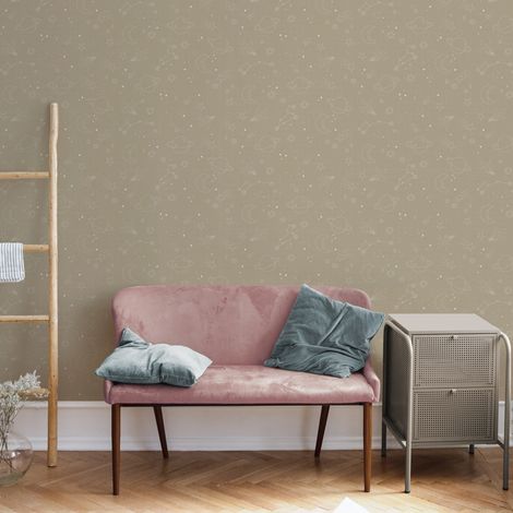 Papier peint intissé Cosmos 1000 x 53cm Taupe (1/5)