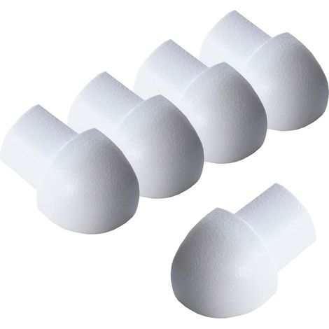 Dalsys Angle extérieur pour rail de carrelage aluminium (anodisé) Profilé en quart de cercle, profilé pour carrelage - 8mm, 5 pièces blanc