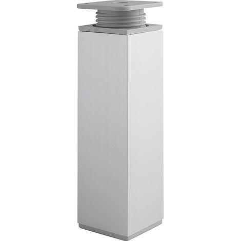 Pieds de meuble aluminium tube carré 40x40 mm - embase en matière plastique - hauteur 100 mm - finition anodisé - SYNBIOZ