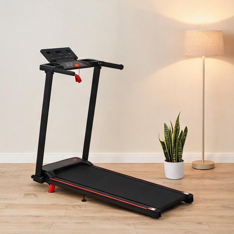 Tapis de course coloris noir rouge en métal 115 x 51 x 100 cm (1/5)