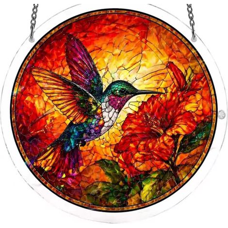 Puzzle attrape-soleil en acrylique, ornement de fenêtre rond translucide (Modèle R)